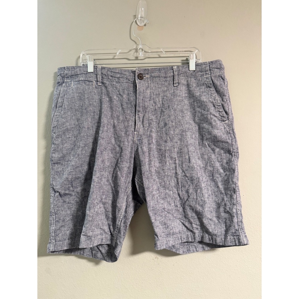 #35 Mens Chino Shorts Size 40 Blue Chambray Stretch Casual Everyday Wear